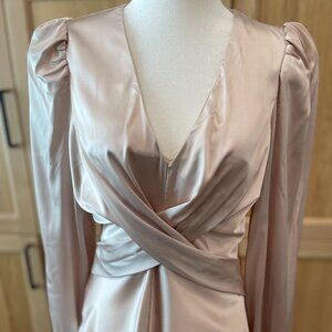 Astr The Label -Champagne Peplum Style Blouse
